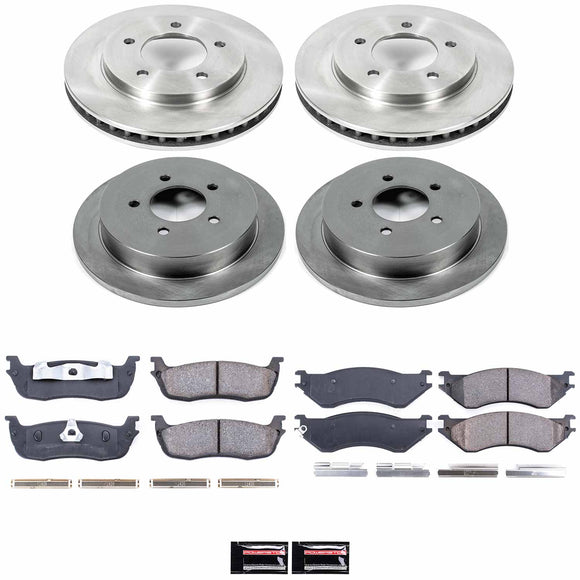 PowerStop OE Stock Replacement Low-Dust Ceramic Brake Pad and Rotor Kit