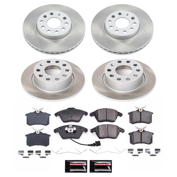 PowerStop Semi-Coated Rotor and Low-Dust Ceramic Brake Pad Kit