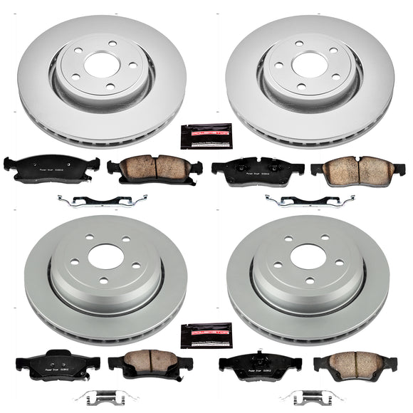 PowerStop Genuine Geomet Coated Rotor and Low-Dust Ceramic Brake Pad Kit