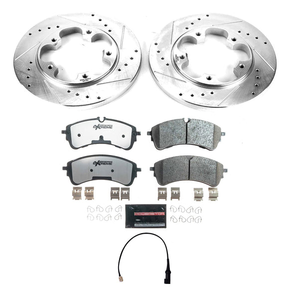 PowerStop Z36 Carbon-Fiber Ceramic Brake Pad with Drilled and Slotted Rotor Kit