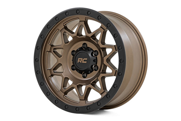 18x9 Rough Country 78 Series Bronze with Black Lip 8x6.5 ET-12 Wheel Rim