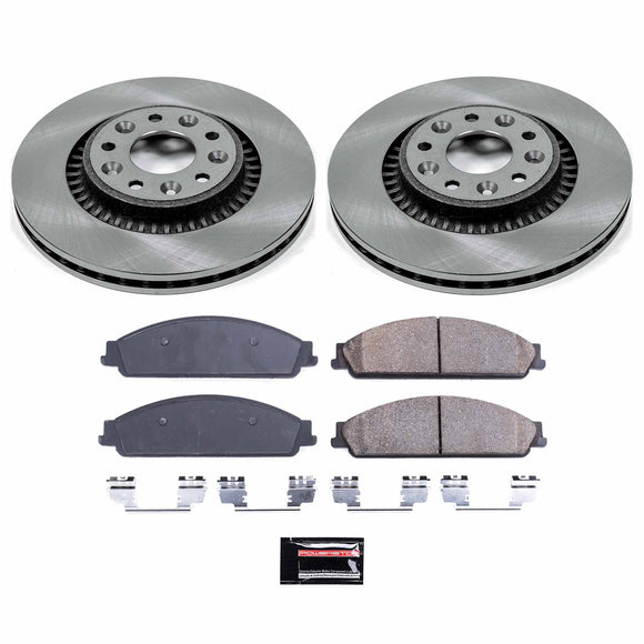 PowerStop OE Stock Replacement Low-Dust Ceramic Brake Pad and Rotor Kit