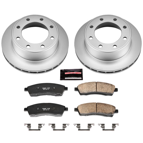 PowerStop Genuine Geomet Coated Rotor and Low-Dust Ceramic Brake Pad Kit