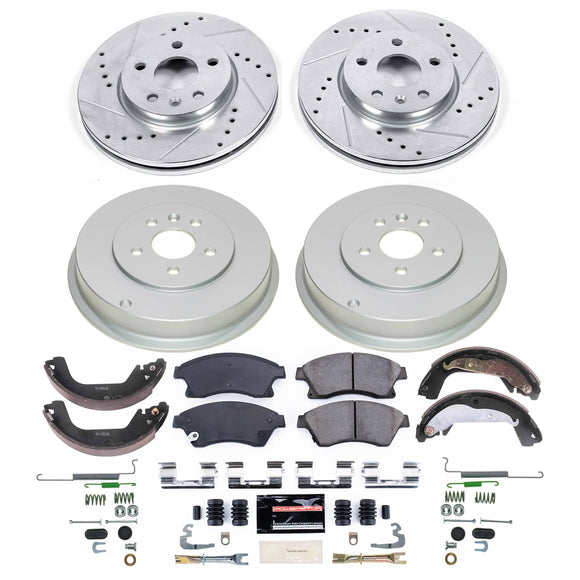 PowerStop Z23 Daily Driver Carbon-Fiber Ceramic Pads Drilled & Slotted Rotor & C