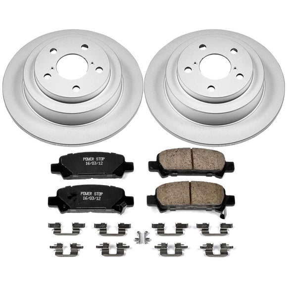 PowerStop Genuine Geomet Coated Rotor and Low-Dust Ceramic Brake Pad Kit