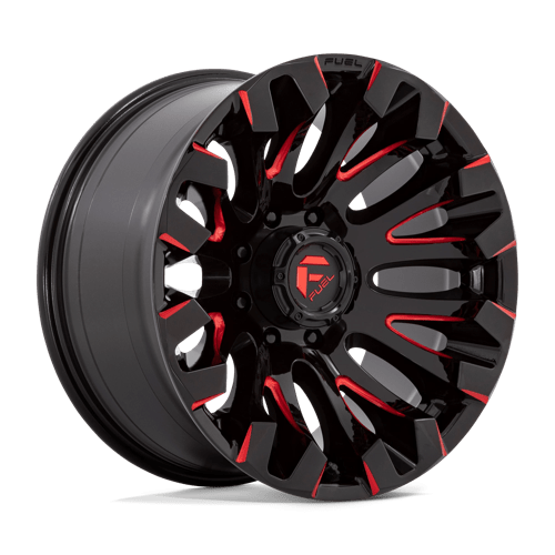20x10 Fuel Off-Road D829 Quake Gloss Black Milled Red Tint 8x180 ET-18 Wheel