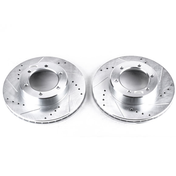 PowerStop Evolution Drilled Slotted Rotors Pair Front For Toyota 4Runner