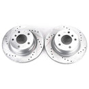 PowerStop Evolution Drilled Slotted Rotors Pair Rear For BMW 128i