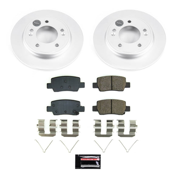 PowerStop Genuine Geomet Coated Rotor and Low-Dust Ceramic Brake Pad Kit