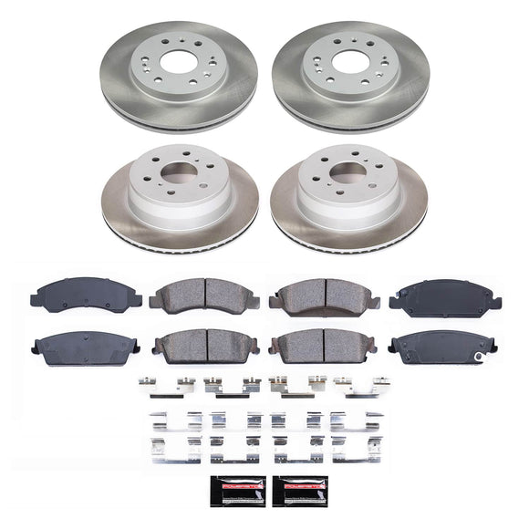PowerStop Semi-Coated Rotor and Low-Dust Ceramic Brake Pad Kit