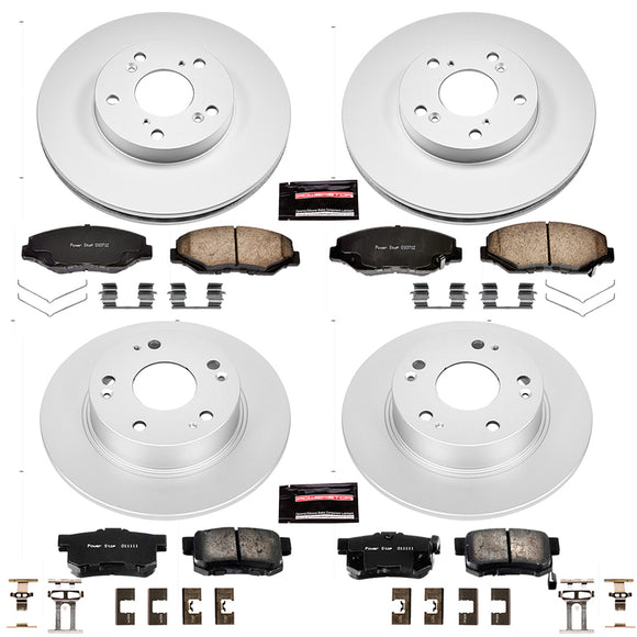 PowerStop Genuine Geomet Coated Rotor and Low-Dust Ceramic Brake Pad Kit