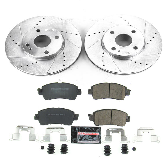 PowerStop Z23 Daily Driver Carbon-Fiber Ceramic Brake Pad and Drilled & Slotted