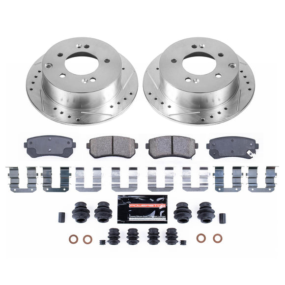 PowerStop Z23 Daily Driver Carbon-Fiber Ceramic Pads Drilled & Slotted Rotor & C