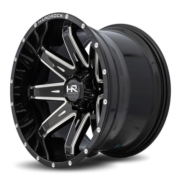 20x12 Hardrock Painkiller XPosed Gloss Black Milled 5x150 ET-44 wheel/rim