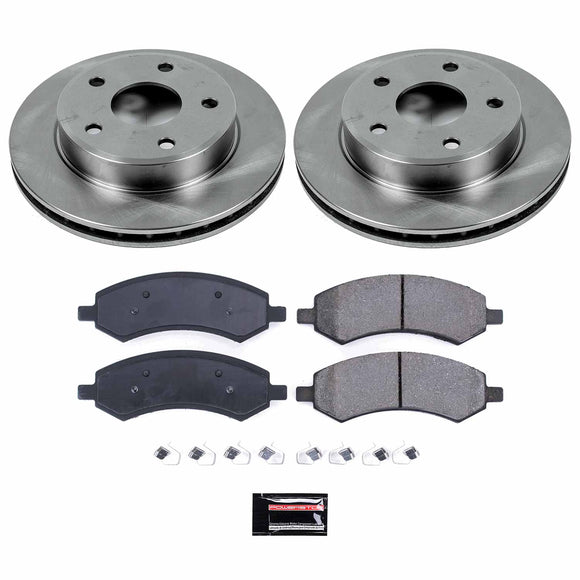PowerStop OE Stock Replacement Low-Dust Ceramic Brake Pad and Rotor Kit