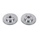 PowerStop Evolution Drilled Slotted Rotors Pair Front For Mazda 2