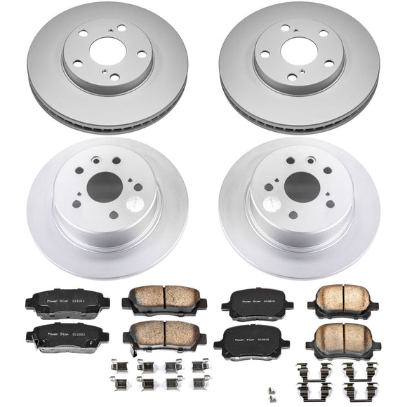 PowerStop Genuine Geomet Coated Rotor and Low-Dust Ceramic Brake Pad Kit