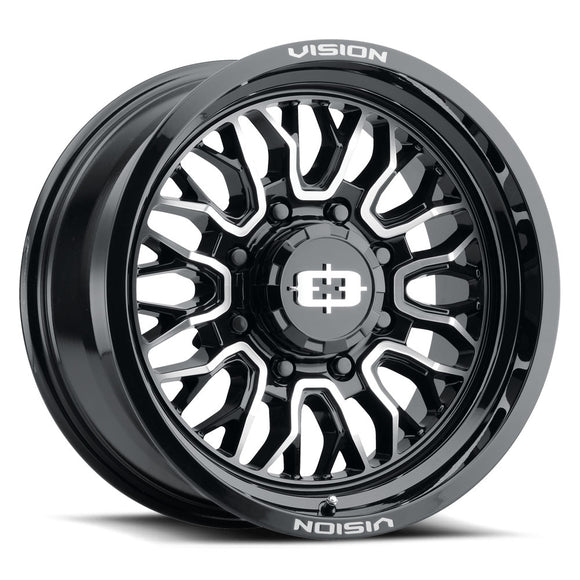 18x9 Vision 402 Riot Gloss Black Machined Face Wheel 8x180 ET12 CB124.2