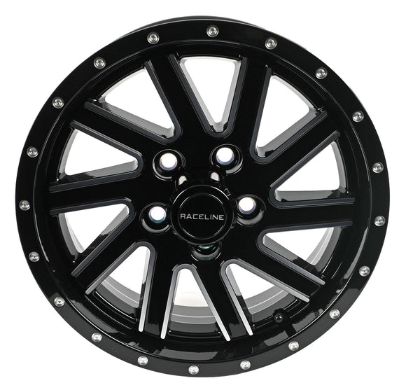 16x6 Raceline 820M Gloss Black Machined 8x165.1 8x6.5 ET0 Wheel Rim