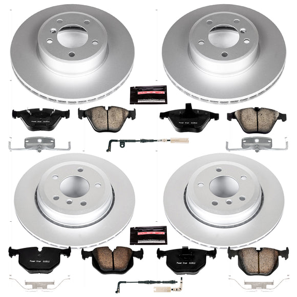PowerStop Genuine Geomet Coated Rotor and Carbon-Fiber Ceramic Brake Pad Kit