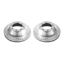 PowerStop Evolution Drilled Slotted Rotors Pair Rear For Ford E-350 Super Duty