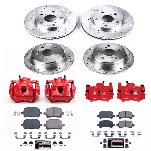 PowerStop Z23 Daily Driver Carbon-Fiber Ceramic Pads Drilled & Slotted Rotor & C