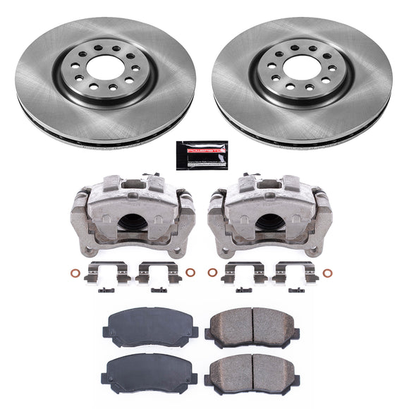 PowerStop OE Stock Replacement Low-Dust Ceramic Brake Pad, Rotor and Caliper Kit