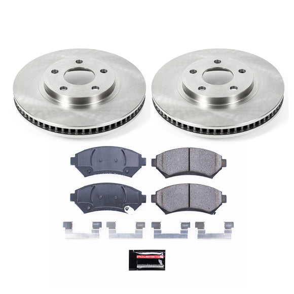PowerStop OE Stock Replacement Low-Dust Ceramic Brake Pad and Rotor Kit