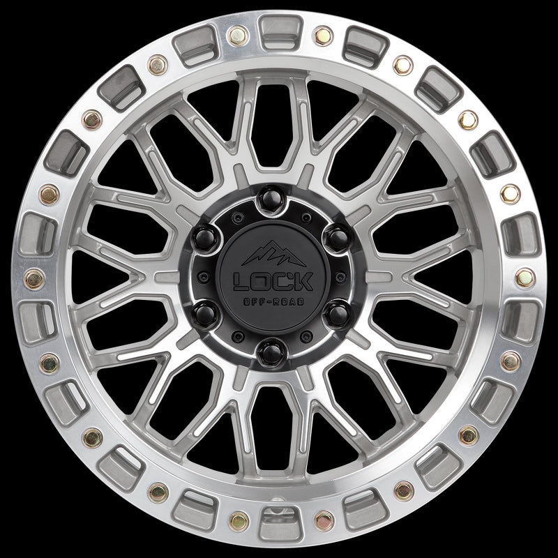 17x9 Lock Off-Road Combat Maching With Clear Coat 5x127 ET-12 Wheel Rim