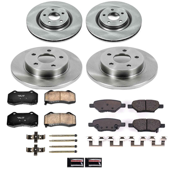 PowerStop OE Stock Replacement Low-Dust Ceramic Brake Pad and Rotor Kit