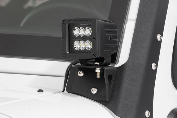 Rough Country Black Series LED Light Pair Square 2" For Spot