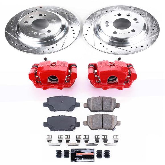 PowerStop Z23 Daily Driver Carbon-Fiber Ceramic Pads Drilled & Slotted Rotor & C