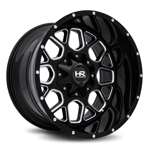 20x12 Hardrock Gunner Gloss Black Milled 6x135/139.7 ET-44 wheel/rim