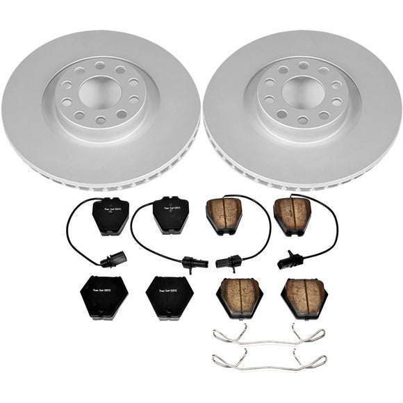 PowerStop Genuine Geomet Coated Rotor and Carbon-Fiber Ceramic Brake Pad Kit