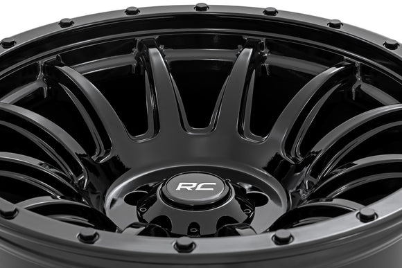 18x9 Rough Country 90 Series Gloss Black 6x5.5 ET-12 Wheel Rim