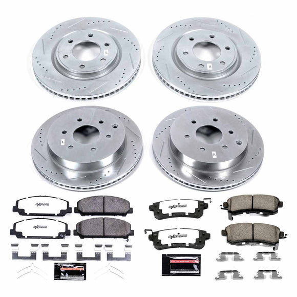 PowerStop Z36 Carbon-Fiber Ceramic Brake Pad with Drilled and Slotted Rotor Kit