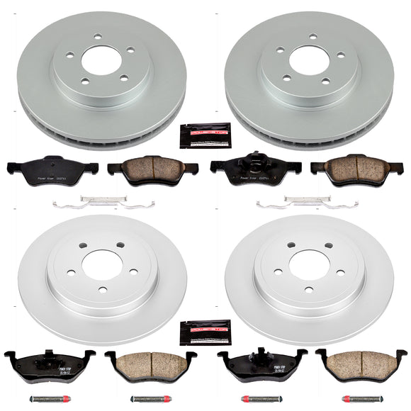 PowerStop Genuine Geomet Coated Rotor and Low-Dust Ceramic Brake Pad Kit