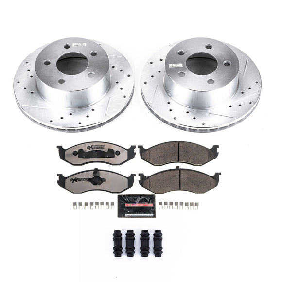 PowerStop Z36 Carbon-Fiber Ceramic Brake Pad with Drilled and Slotted Rotor Kit