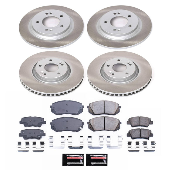 PowerStop Semi-Coated Rotor and Low-Dust Ceramic Brake Pad Kit