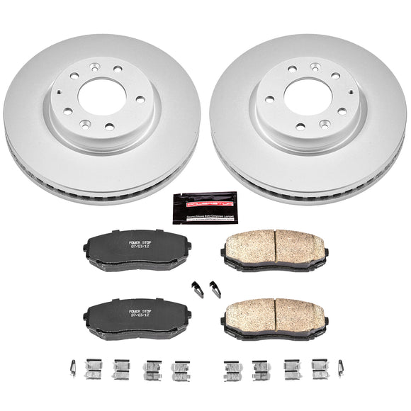 PowerStop Genuine Geomet Coated Rotor and Low-Dust Ceramic Brake Pad Kit