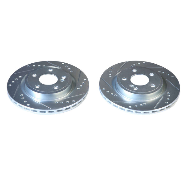 PowerStop Evolution Drilled Slotted Rotors Pair Rear For Mercedes-Benz CLA250