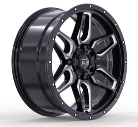 20x9 Mudder Trucker MT317 Barrier Gloss Black Milled 6x135 ET12 Wheel Rim