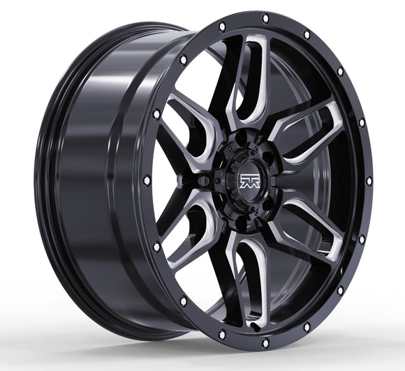 20x9 Mudder Trucker MT317 Barrier Gloss Black Milled 6x135 ET12 Wheel Rim