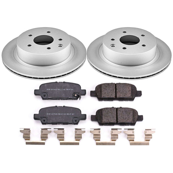 PowerStop Genuine Geomet Coated Rotor and Low-Dust Ceramic Brake Pad Kit