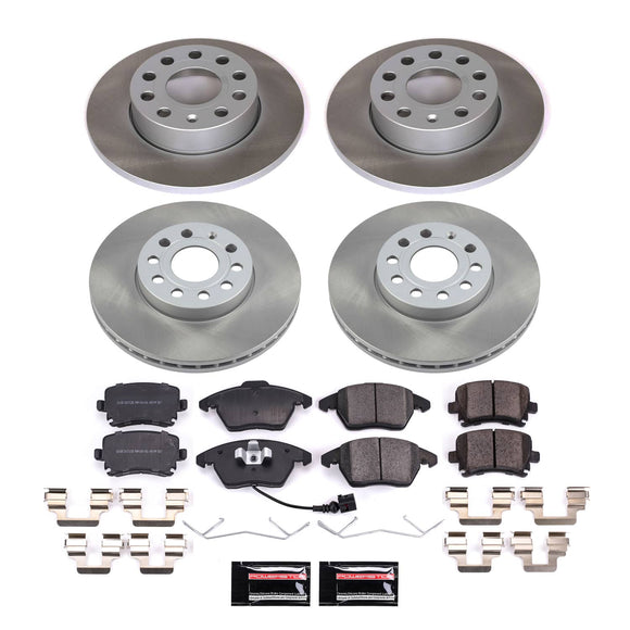 PowerStop Semi-Coated Rotor and Low-Dust Ceramic Brake Pad Kit