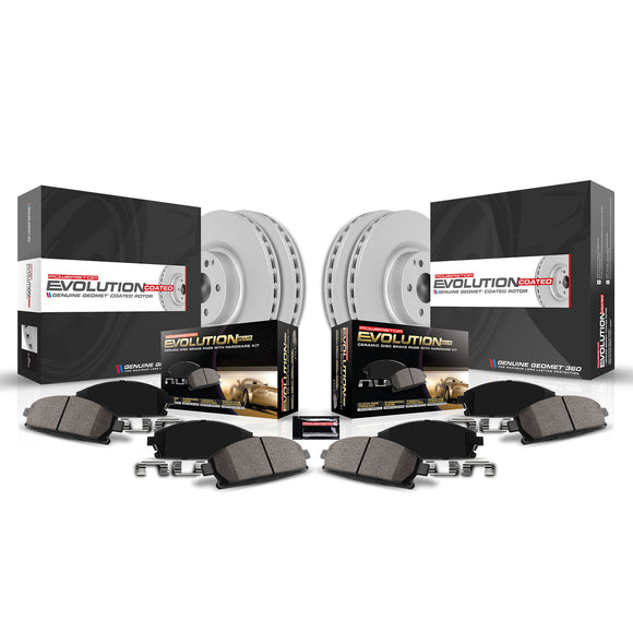 PowerStop Genuine Geomet Coated Rotor and Low-Dust Ceramic Brake Pad Kit