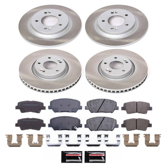 PowerStop Semi-Coated Rotor and Low-Dust Ceramic Brake Pad Kit