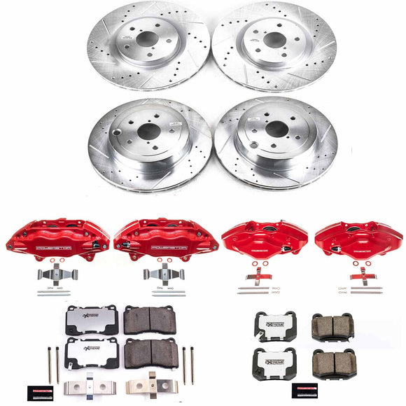 PowerStop Z26 Street Performance Ceramic Brake Pad, Drilled Slotted Rotor, and C