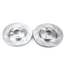 PowerStop Evolution Drilled Slotted Rotors Pair Front For Mitsubishi Galant