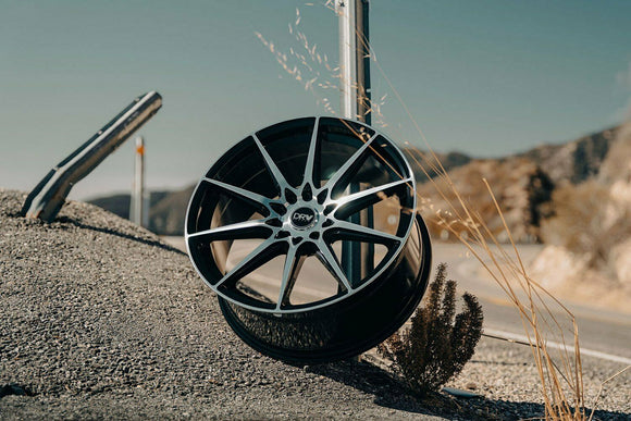 18x8 DRW Tuner D19 Gloss Black Machine Face 5x100/114.3 ET38 wheel/rim